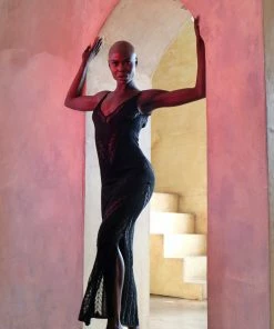 Moeva Black Knit Maxi Dress Dresses