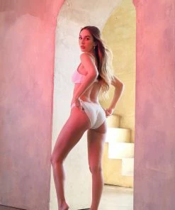 Moeva White Bikini Bottoms With Button Detail Swim