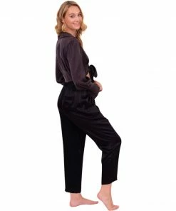 Beautiful Creature Tops Black Satin Blouse With Front Tie 13 Beautiful Creature Tops Black Satin Blouse With Front Tie