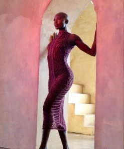 Moeva Prune Luna Knit Maxi Dress Dresses