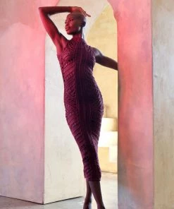 Moeva Prune Luna Knit Maxi Dress Dresses