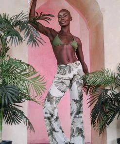 Aguaclara Palm Palazzo Pant