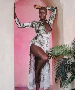 Aguaclara Palm Leaf Tunic Coverup Tops 17 Aguaclara Palm Leaf Tunic Coverup Tops