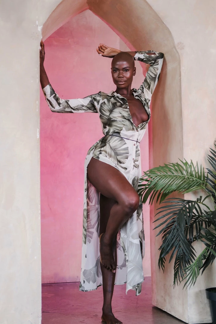 Aguaclara Palm Leaf Tunic Coverup Tops 5 Aguaclara Palm Leaf Tunic Coverup Tops