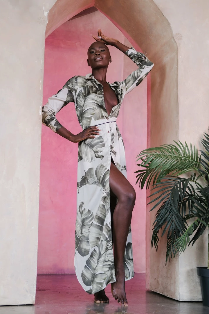 Aguaclara Palm Leaf Tunic Coverup Tops 3 Aguaclara Palm Leaf Tunic Coverup Tops