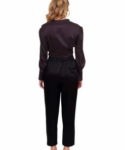 Beautiful Creature Tops Black Satin Blouse With Front Tie 15 Beautiful Creature Tops Black Satin Blouse With Front Tie
