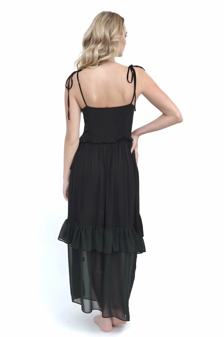 EastNWest Label Basics Black Tiered Ruffle Dress 8 EastNWest Label Basics Black Tiered Ruffle Dress