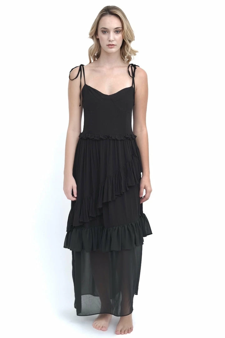 EastNWest Label Basics Black Tiered Ruffle Dress 5 EastNWest Label Basics Black Tiered Ruffle Dress