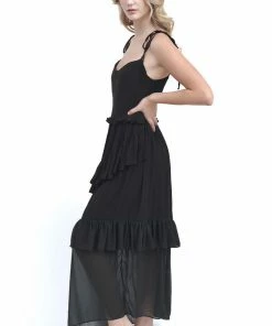 EastNWest Label Basics Black Tiered Ruffle Dress 15 EastNWest Label Basics Black Tiered Ruffle Dress