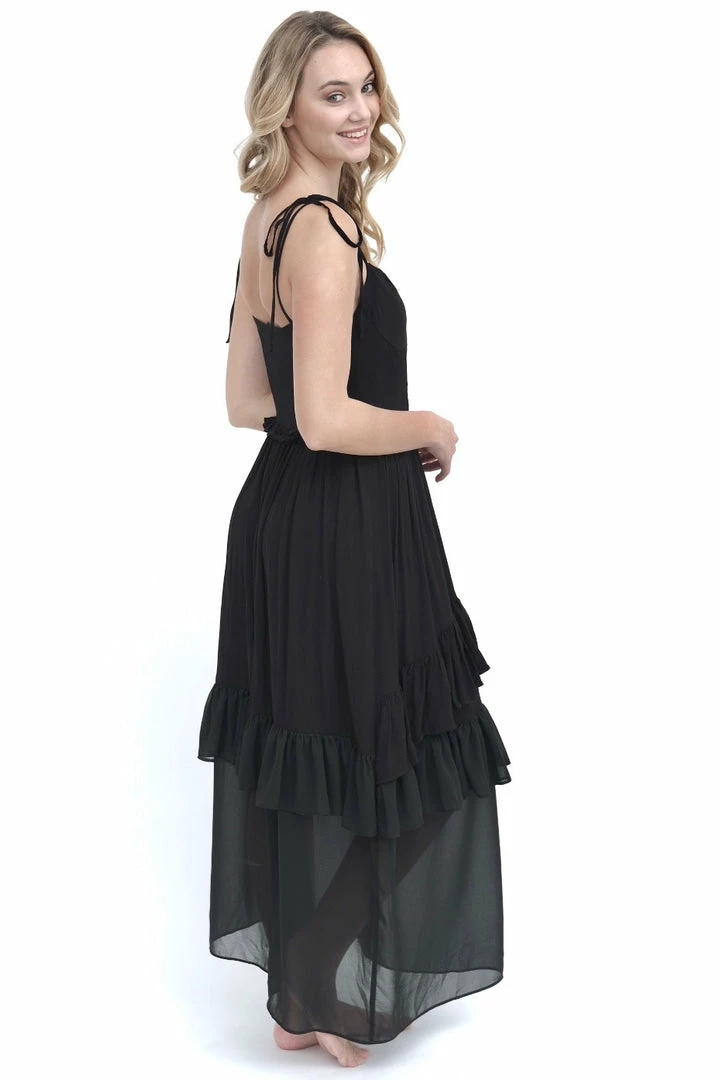 EastNWest Label Basics Black Tiered Ruffle Dress 6 EastNWest Label Basics Black Tiered Ruffle Dress