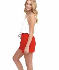Shahida Parides Red Shorts With Pockets 13 Shahida Parides Red Shorts With Pockets
