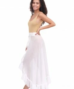 Waimari White Sheer Wrap Skirt
