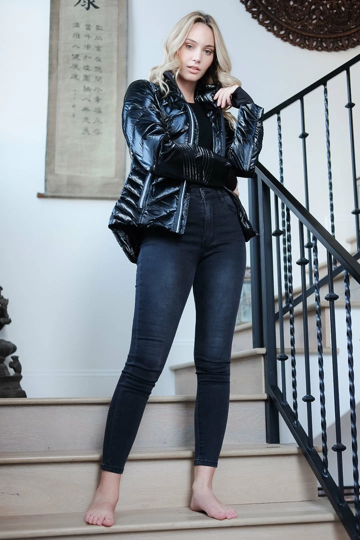 Blanc Noir Puffer Jacket With Zip Down Hood Black 6 Blanc Noir Puffer Jacket With Zip Down Hood Black