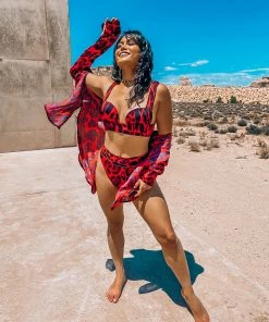 Aguaclara Red Leopard Button Up Top Tops 16 Aguaclara Red Leopard Button Up Top Tops