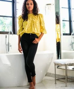 Saylor Tops Metallic Gold Blouse