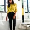 Saylor Tops Metallic Gold Blouse