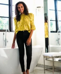 Saylor Tops Metallic Gold Blouse