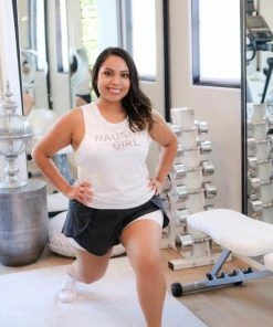 Naughty Girl Shop Activewear White Naughty Girl Tank