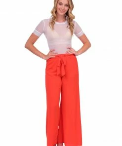 Samantha Eng Basics White Scoop Neck Mesh Tee