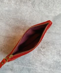 Etsy Accessories Red Leather Clutch