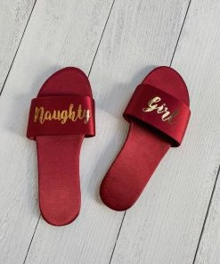 Etsy Burgundy Naughty Girl Slippers Accessories