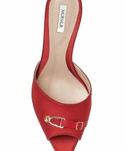 Murmur Red Satin Heels Shoes