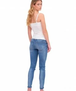 Murmur Basics White Tank Top With Garter Clips