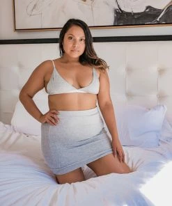 Samantha Eng Heather Grey Jersey Bralette Basics