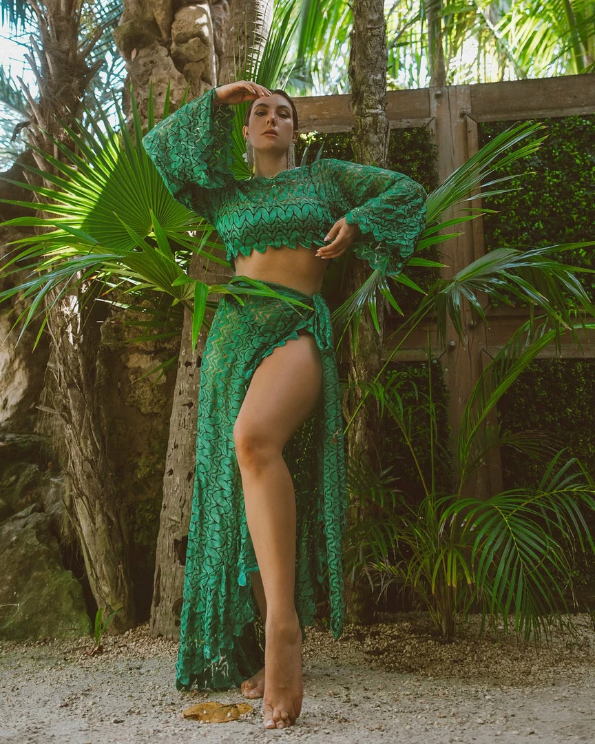 MOS Emerald Flare Sleeve Top Tops 6 MOS Emerald Flare Sleeve Top Tops