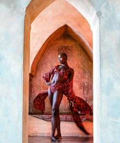 Aguaclara Tops Red Leopard Tunic Coverup