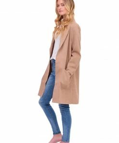 Dress Forum Tan Open Front Coat