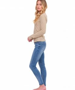 Stillwater Basics Slim Long Sleeve Tee In Taupe