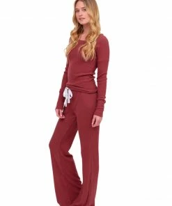Glyder Merlot Ribbed Lounge Pant Pajamas