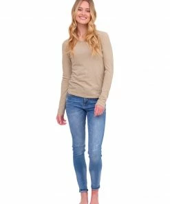 Stillwater Basics Slim Long Sleeve Tee In Taupe