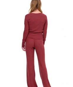 Glyder Merlot Ribbed Lounge Pant Pajamas