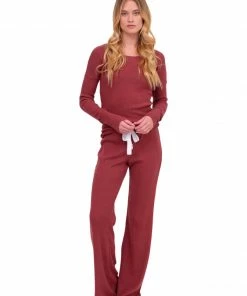 Glyder Merlot Ribbed Lounge Pant Pajamas