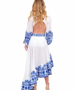 Karla Vivian Bottoms Cobalt And White Twirl Skirt