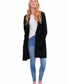 Dress Forum Basics Black Open Front Coat