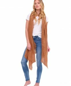 Q2 Accessories Caramel Scarf With Metallic Details