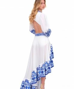 Karla Vivian Bottoms Cobalt And White Twirl Skirt