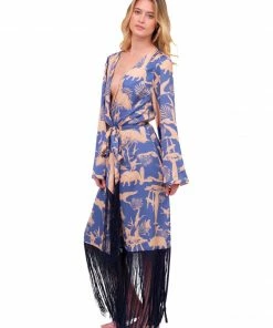 Azulu Dresses Congo Kimono With Fringe