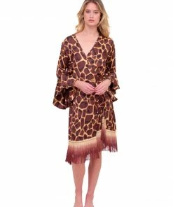 Pho Dresses Giraffe Print Wrap Dress With Fringe 23 Pho Dresses Giraffe Print Wrap Dress With Fringe