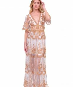 Cloud Ten White And Rainbow Lace Maxi Dress Dresses