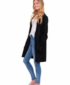 Dress Forum Basics Black Open Front Coat