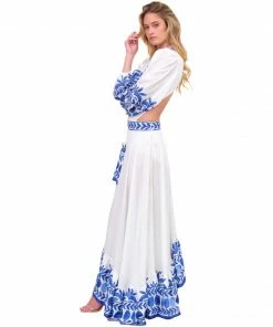 Karla Vivian Bottoms Cobalt And White Twirl Skirt