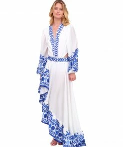 Karla Vivian Bottoms Cobalt And White Twirl Skirt