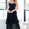 EastNWest Label Basics Black Tiered Ruffle Dress