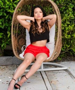 Shahida Parides Red Shorts With Pockets