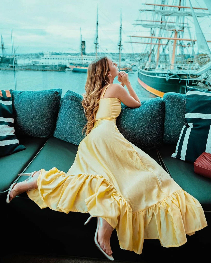 EastNWest Label Bottoms Daffodil Yellow Ruffle Maxi Skirt 6 EastNWest Label Bottoms Daffodil Yellow Ruffle Maxi Skirt