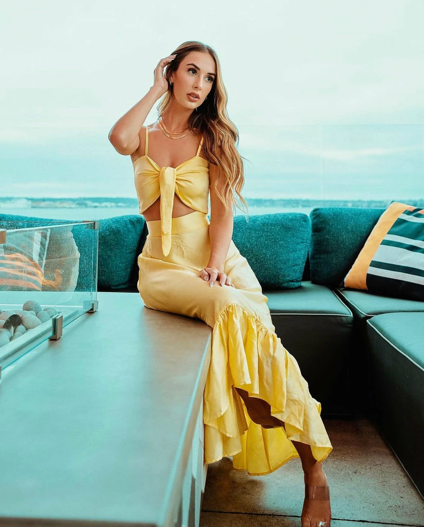 EastNWest Label Bottoms Daffodil Yellow Ruffle Maxi Skirt 7 EastNWest Label Bottoms Daffodil Yellow Ruffle Maxi Skirt